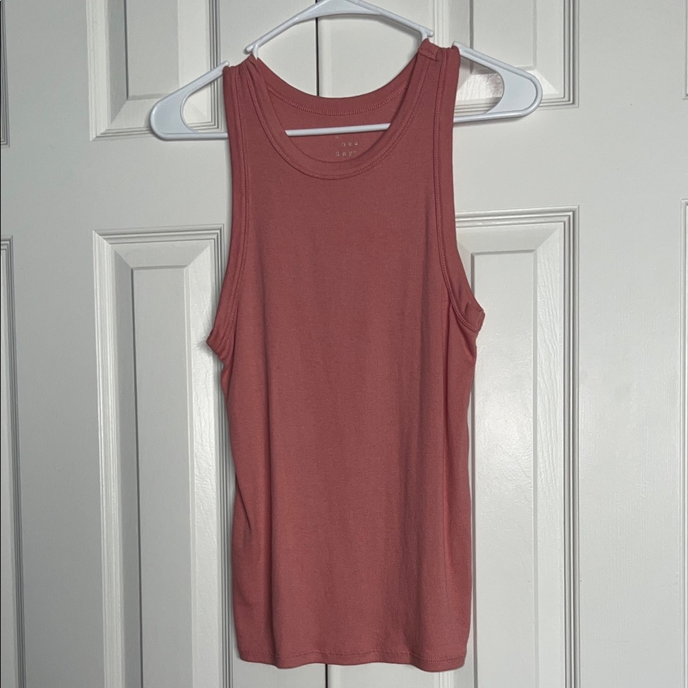 L Salmon Pink High Neck Tank